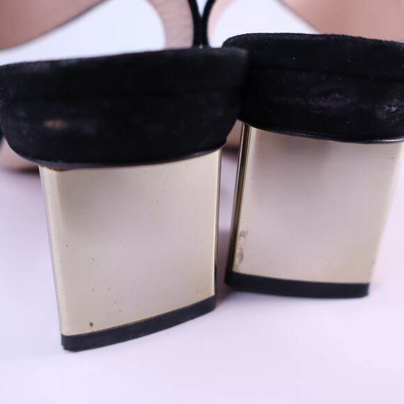 NICHOLAS KIRKWOOD Suede Prism Heeled Slingback Sandals Black Women's 39.5/US 9 - Picture 3 of 9